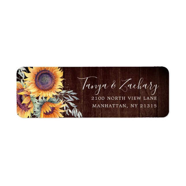 Rustic Sunflower Bloom | Return Address Return Address Label (Front)