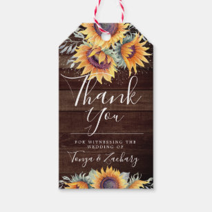 Rustic Sunflower Bloom   Thank You Gift Tags
