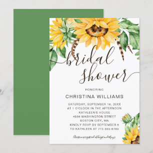 Rustic Sunflower Bouquet Bridal Shower Invitation