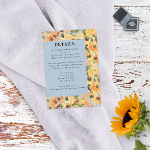 Rustic Sunflower Bouquet Watercolor Enclosure Card