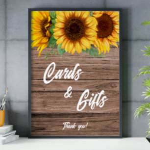 Rustic Sunflower Bridal Cards and Gifts sign  