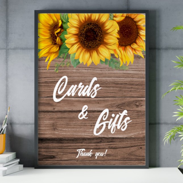 Rustic Sunflower Bridal Cards and Gifts sign   (Creator Uploaded)