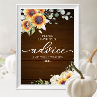 Rustic Sunflower Bridal Shower Advice & Wishes