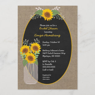 Rustic Sunflower bridal shower / baby shower Invitation