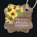 Rustic Sunflower Bridal Shower Favour Gift Tag<br><div class="desc">Beautiful watercolor yellow sunflowers floral bouquet including sunflowers,  daisies,  larkspur,  berries & greenery. Visit our shop to view our entire sunflower floral collection</div>