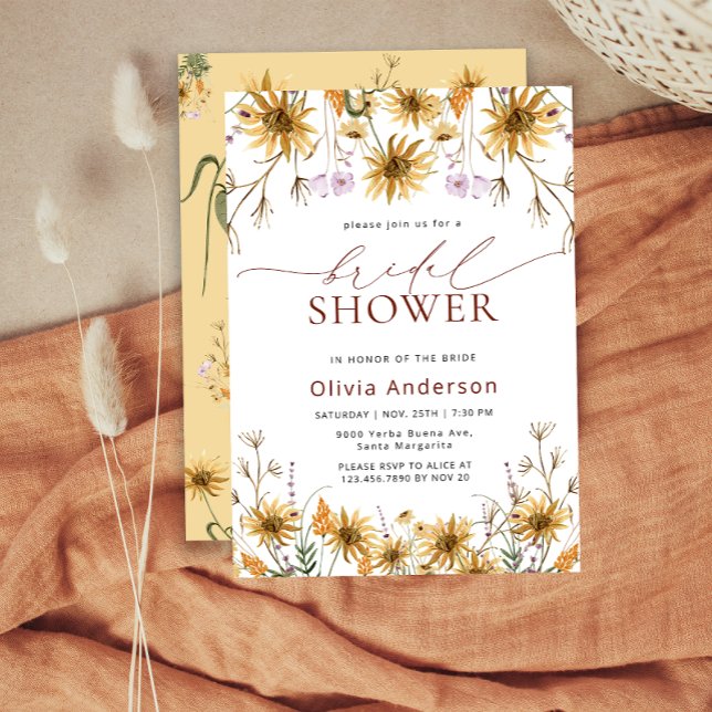 Rustic Sunflower Bridal Shower Invitation (Creator Uploaded)