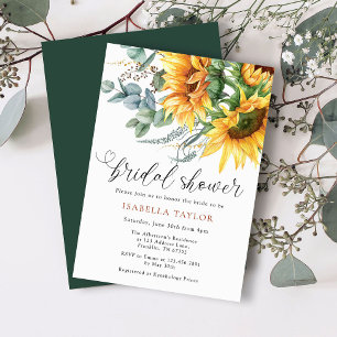 Rustic Sunflower Bridal Shower Invitation