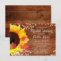 Rustic Sunflower Bridal Shower Invitation