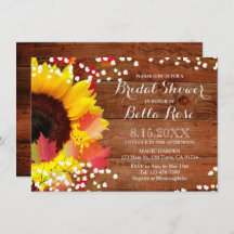 Rustic Sunflower Bridal Shower Invitation Card