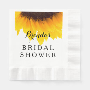 Rustic Sunflower Bridal Shower Paper Napkins