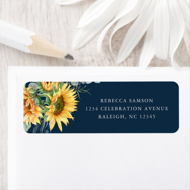 Rustic Sunflower Bridal Shower Return Address Return Address Label (Insitu)