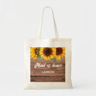 Rustic Sunflower Bridesmaids gift Tote Bag