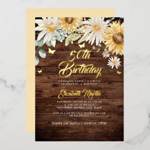 Rustic Sunflower Butterfly 50th Birthday Party 