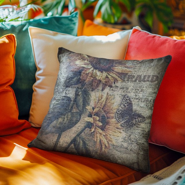 Rustic Sunflower Butterfly Ephemeral Cushion (Creator Uploaded)