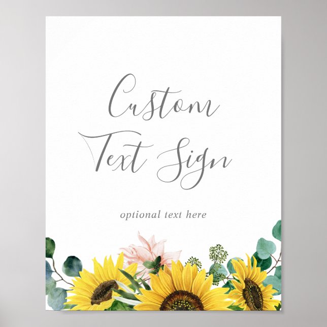 Rustic Sunflower Cards & Gifts Custom Text Sign (Front)