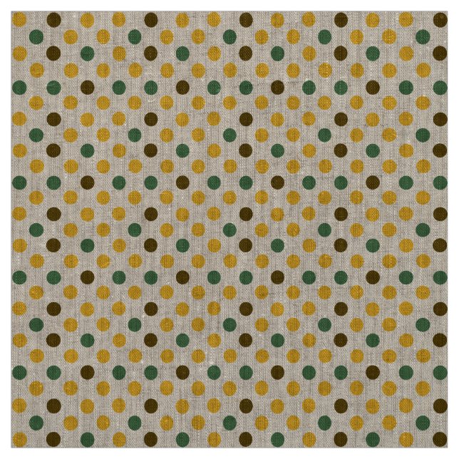 Rustic Sunflower Coloured Polka Dot Pattern Fabric (Swatch)