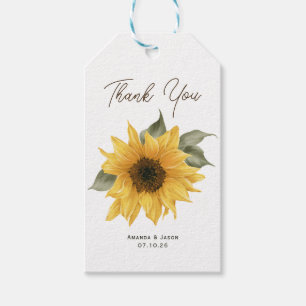 Rustic Sunflower, Country fall wedding favour Gift Tags