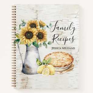 Rustic Sunflower Country Family Recipe Book