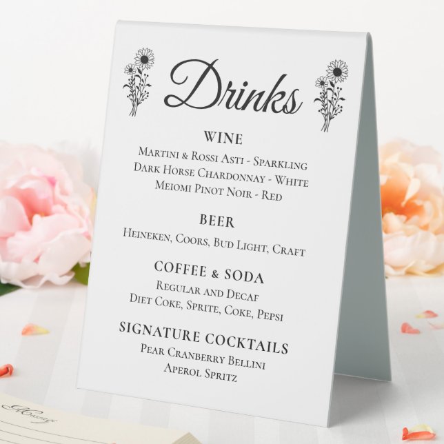 Rustic Sunflower Country Floral Wedding Drinks Bar (In SItu (Wedding))