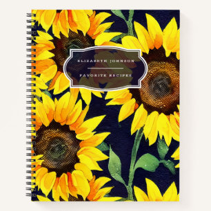 Rustic Sunflower Country Kitchen Recipe Book