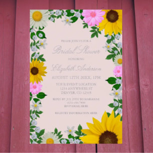 Rustic Sunflower Daisy Floral Bridal Shower