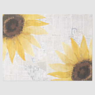 Rustic Sunflower Decoupage Rural Floral Paper