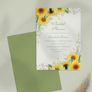 Rustic Sunflower Delight Bridal Shower Invitation