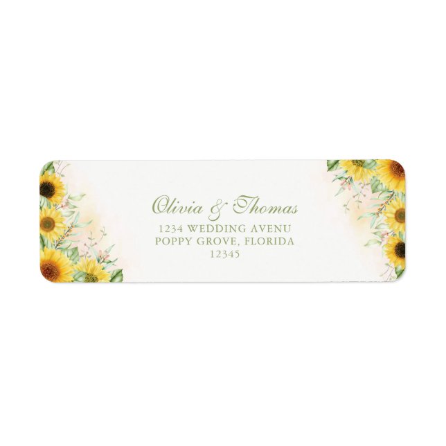 Rustic Sunflower Delight Return Address Label (Front)