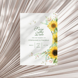 Rustic Sunflower Delight Save The Date Card