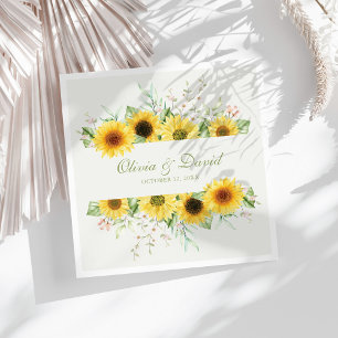 Rustic Sunflower Delight Wedding Napkin