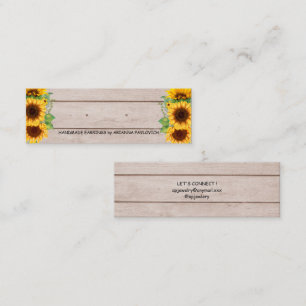 Rustic Sunflower Earrings Display Business Card