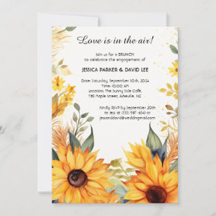 Rustic Sunflower Engagement Brunch Invitation