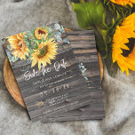 Rustic Sunflower Eucalyptus Watercolor Save The Date<br><div class="desc">This save the date flat card features print wood texture with watercolor sunflowers and eucalyptus. Script calligraphy and modern font used.</div>