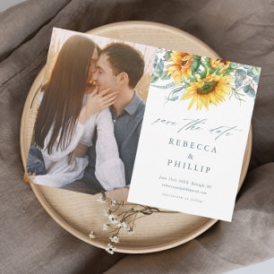 Rustic Sunflower Eucalyptus Wedding Save The Date