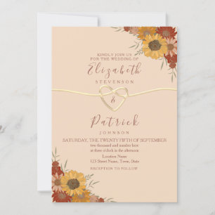 Rustic Sunflower Fall Wedding Invitation