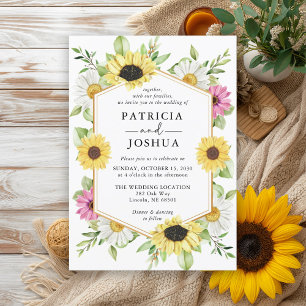 Rustic Sunflower Fall Wedding Invitation Autumn