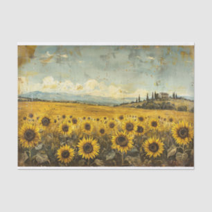 Rustic Sunflower Field Shabby Decoupage Tissue Paper