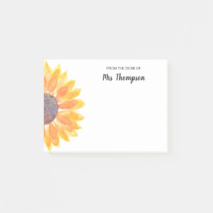 Rustic Sunflower From The Desk Of Teacher  Post-it Notes