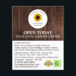 Rustic Sunflower, Garden Centre, Horticulturist Flyer<br><div class="desc">Rustic Sunflower,  Garden Centre,  Horticulturist Advertising Flyer by The Business Card Store.</div>