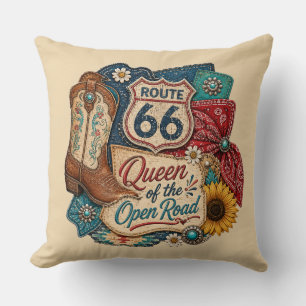 Rustic Sunflower Highway Roadside Shield Cushion