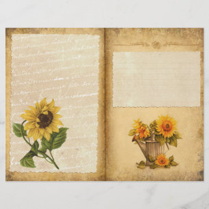 Rustic Sunflower Journal Page