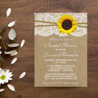 Rustic Sunflower Kraft Lace & Twine Bridal Shower