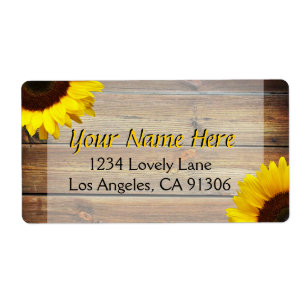 Rustic Sunflower Labels