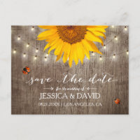Rustic Sunflower & Ladybugs Save the Date