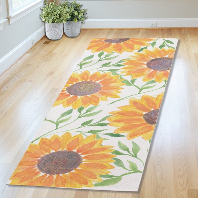 Rustic Sunflower Leaves Yoga Mat (Creator Uploaded)