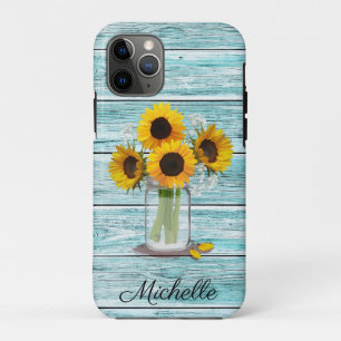 Rustic Sunflower Mason Jar iPhone 11 Pro Case