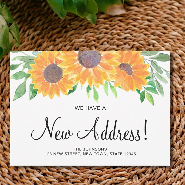 Rustic Sunflower New Address Moving Announcement (Creator Uploaded)