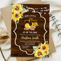 Rustic Sunflower On The Way Girl Baby Shower