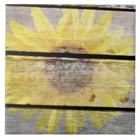 Rustic Sunflower On Wood
