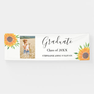 Rustic Sunflower Photo Congratulations Graduation Banner